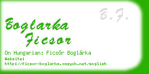 boglarka ficsor business card